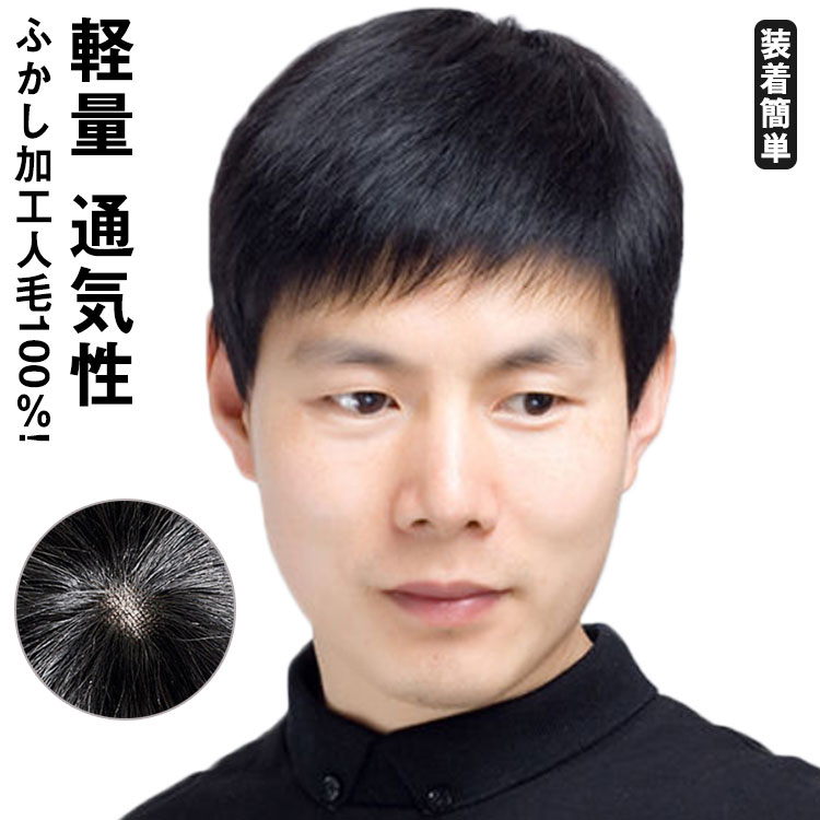 人毛100％! ウイッグ メンズ 男性 かつら 自然 ナチュラル フルウィッグ ビジネス用 人毛 ショート カツラ 黒髪 短髪 医療用 白髪隠し ボリュームアップ 普段使い 軽量 通気性 ヘアスタイリ