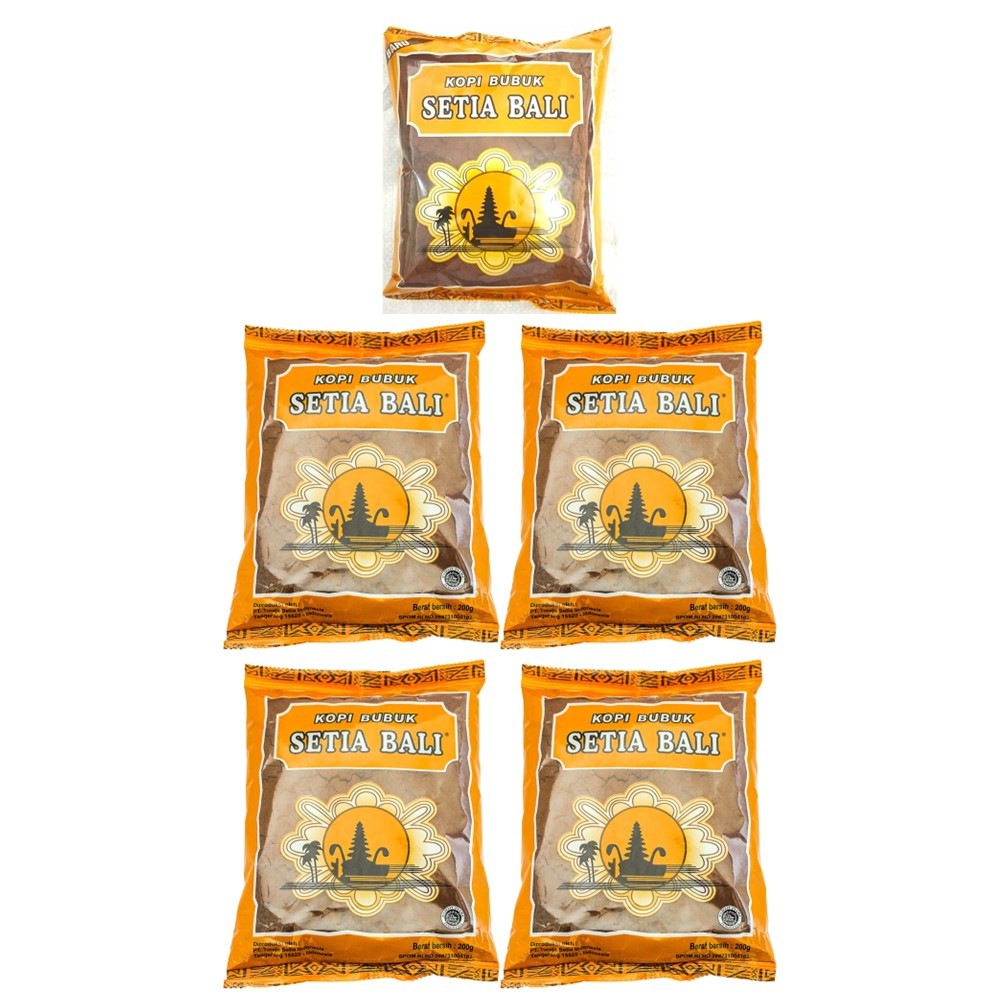 SETIA BALI スティアバリ バリコーヒー プラスチックバッグ パウダー 200g x 4個 + 80g x 1個セット 海外直送品