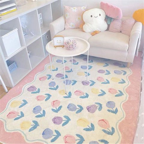 クラシックな花柄絨毯 寝室カーペット 厚手　モコモコカーペット 玄関マット　すべり止め付き絨毯 リビングカーペット 選べる20色 ４サイズ