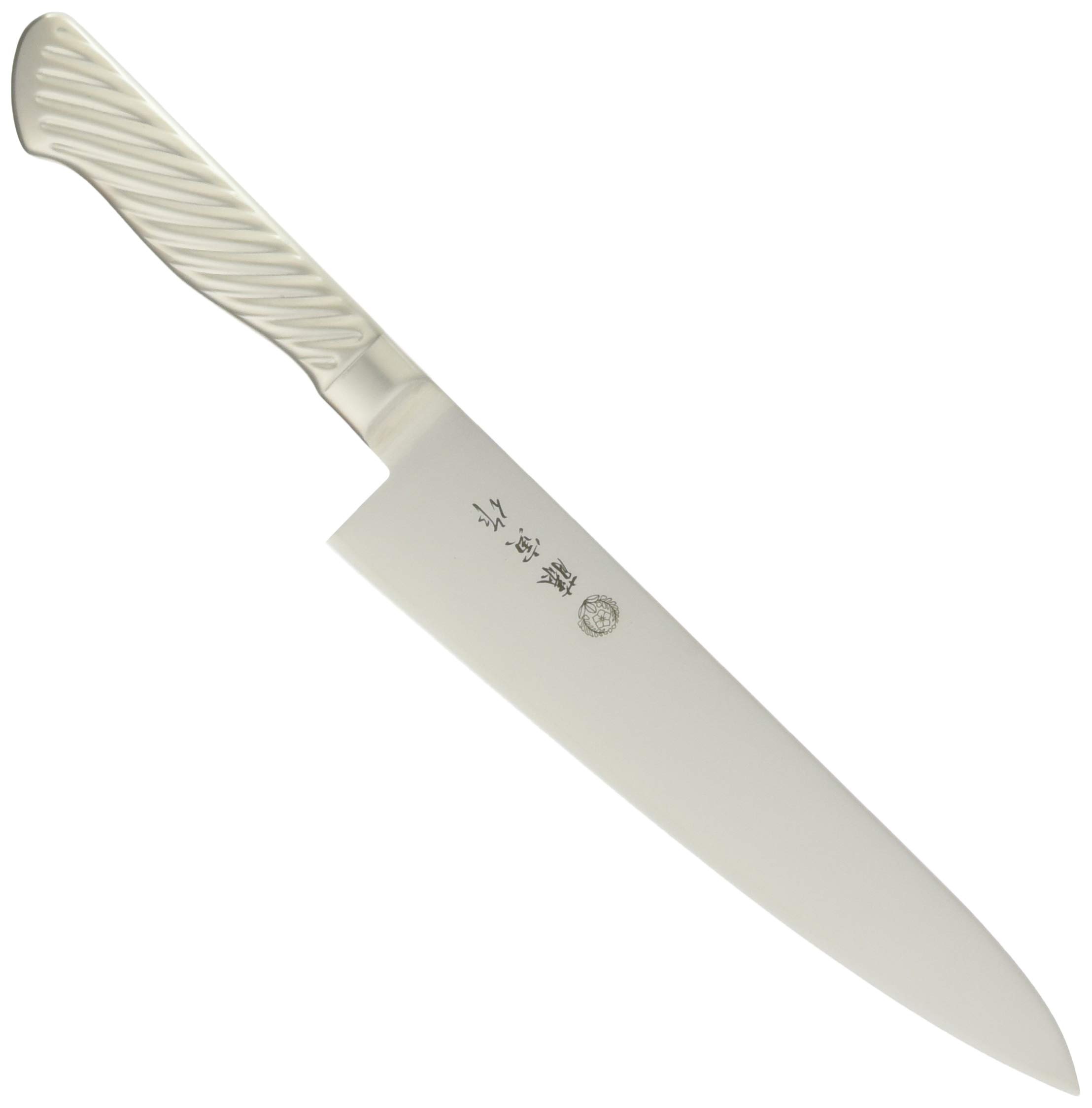 牛刀 210mm 日本製 コバルト合金鋼 両刃 肉切りだけでなく魚や野菜の調理に使えるシェフナイフ 柄は握りやすいトルネード模様 オールステンレス 食洗器使用OK DPコバルト合金鋼割込 FU-889