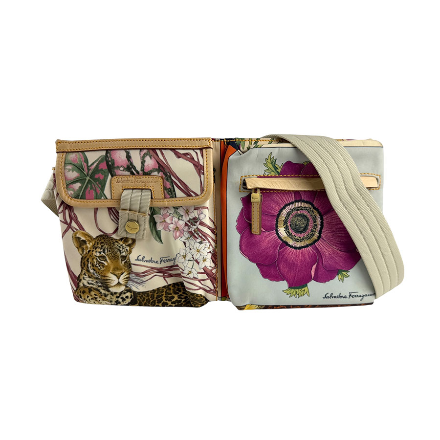 サルヴァトーレフェラガモ Salvatore Ferragamo ウエストバッグ ボディバッグ ナイロン マルチカラー ゴールド レディース z5983