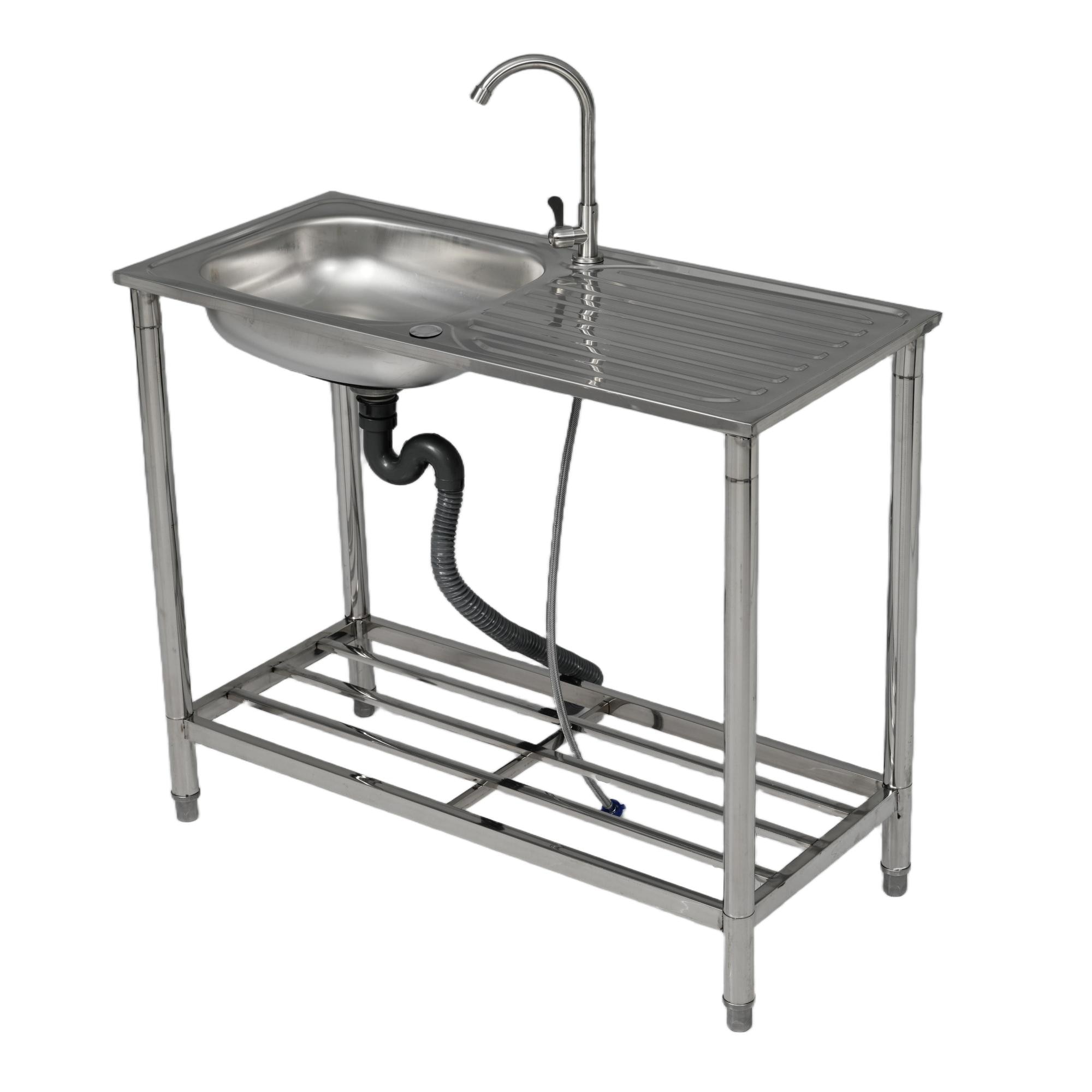 [国内発送 送.料無料]A330【TYPEA 43*96*80cm】流し台 屋外 ステンレス 水栓付 蛇口付き シンク アウトドア 幅広 水栓付き キッチン 屋外用 ステンレス流し台 ステンレスキッチ