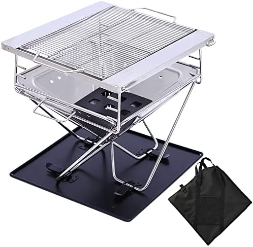 TWAST 焚き火台 グリル台 フルセット 5段階高さ調整 ポータブル バーベキュー コンロ 折りたたみ キャリーバッグ付き コンパクト キャンプ (Large)