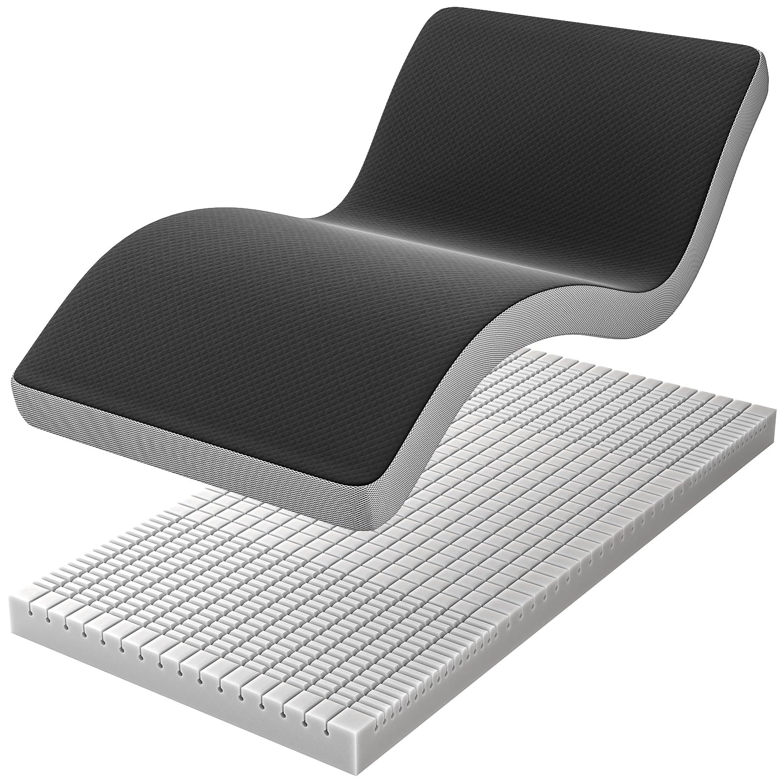 マットレス 高反発 凹凸加工【極上の寝心地 沈まない】 2層構造 体圧分散 極厚10cm 敷布団 硬さ280N 超高密度40D 複元率99.9％ 寝返りサポート 洗えるカバー メッシュ 通気性 安心エ