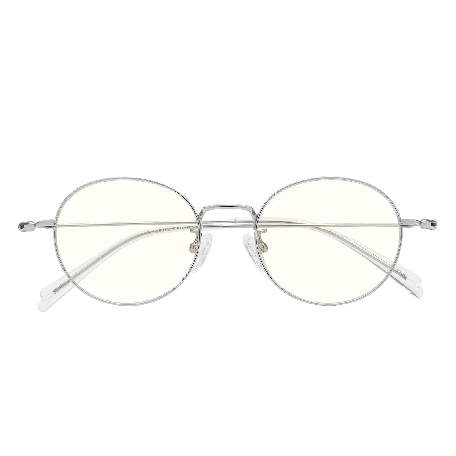 [Dollger] 超軽量チタンブルーライトカットメガネ 快適フィット設計PC・スマホ用 伊達メガネ シルバー