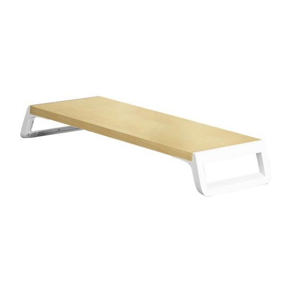 モニタースタンドデスク PC スクリーン木製サポートデスクトップ棚コンピュータスタンド木製と白