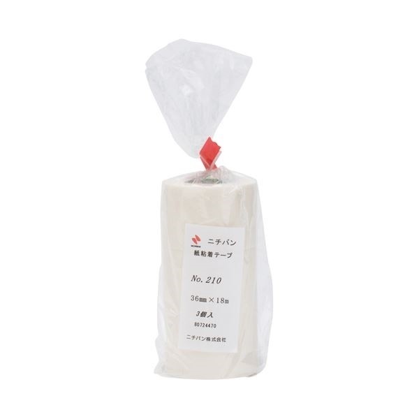 （まとめ）ニチバン 紙粘着テープ 210-36 白 36mmx18m 3巻[x10セット]