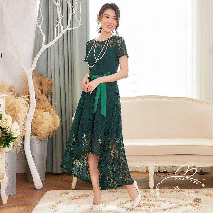 パーティードレス ロングワンピース ドレス ドレスワンピース 総レース シースルー袖 ロング丈 結婚式 披露宴 二次会 お呼ばれ 20代 7,226円