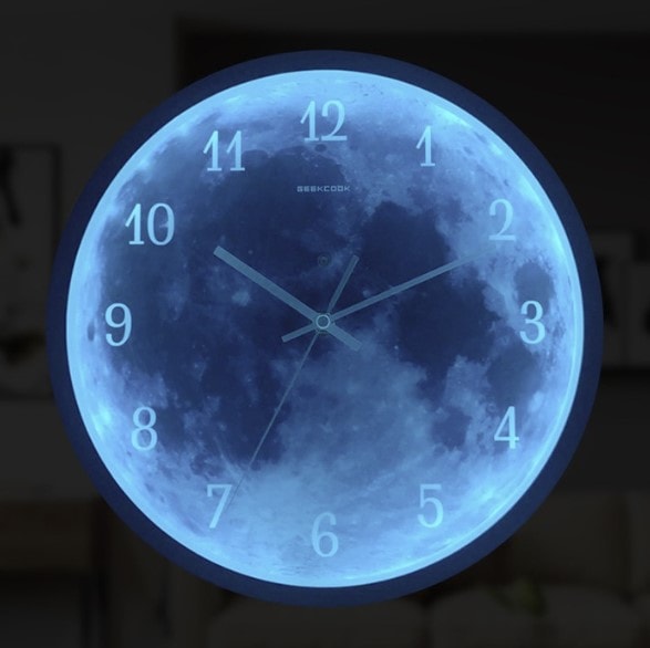 月 ワイヤレス led 壁掛け 電子 乾電池 無騒音 LED インテリア小物