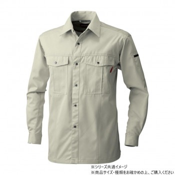 桑和 6115 長袖シャツ Lサイズ ベージュ（3）