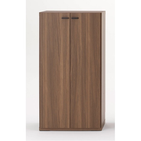 フナモコ リビングシェルフ 扉付き (幅60×高さ113.8cm) リアルウォールナット KFD-60(完成品) 日本製