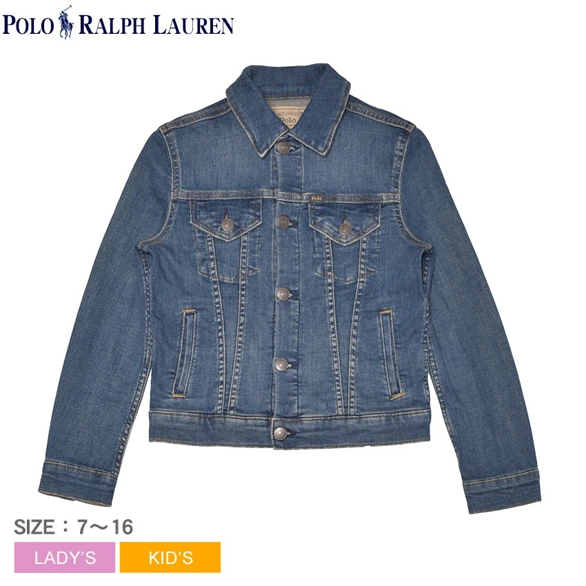 キッズ ジュニア 子供 レディース アウター Gジャン 上着 羽織り デニム 長袖 ブランド ロゴ シンプル PLDENIM TRUCKER JACKET 313698662