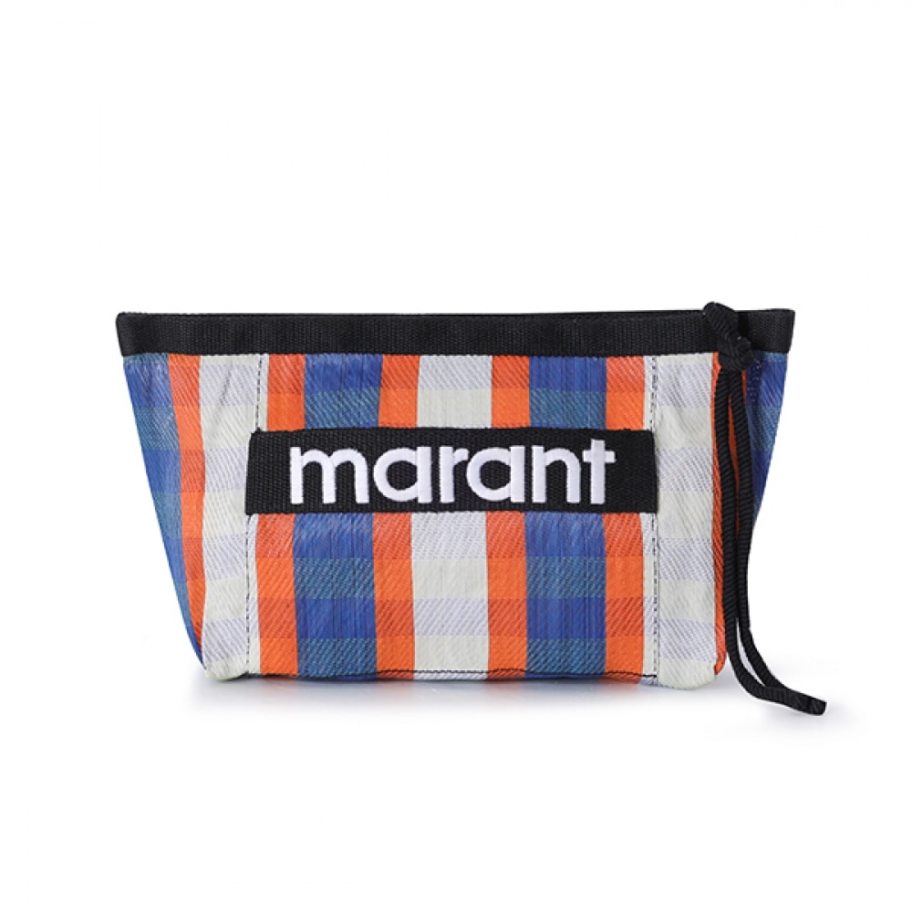 Isabelle Marant PO0001FA A1X17M WHBO パウダーパウダーパウダーロゴストライプポーチバッグ