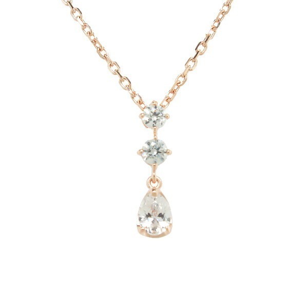 リボン済＆紙袋 ネックレス 正規品 レディース しずくモチーフ ネックレス ペンダント プレゼント ジュエリー アクセサリー キュービックジルコニア シルバー 祝い