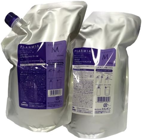 ミルボン プラーミア ヘアセラムシャンプーM 1000ml ＆ トリートメントM 1000ml 詰め替え用 セット
