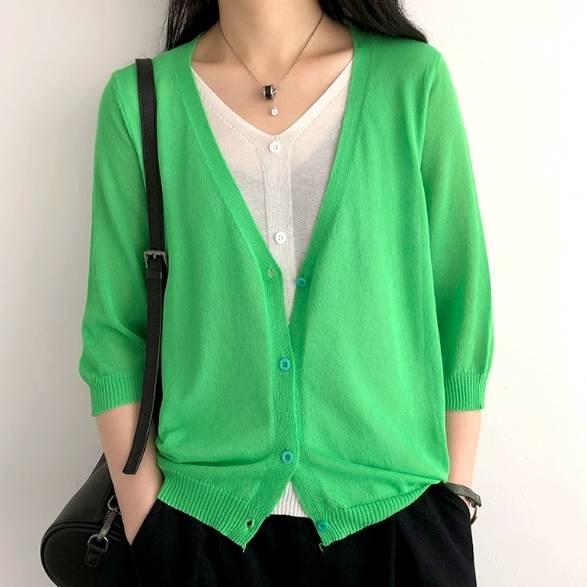 トップス カーディガン 袖付き 長袖 襟なし Vネック 前開き 薄手 重ね着風 かわいい 大人可愛い きれいめ シンプル 大人 上品 おしゃれ かっこいい 大人女子 レトロ こなれ感 ラフ メンズライ