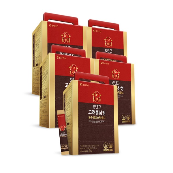 6年根 高麗 紅参井 純粋 紅参スティック ゴールド 100包 5箱