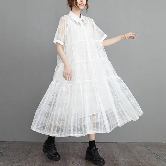 シャツワンピース ワンピ シャツワンピ ロング マキシ ２点セット キャミソール キャミソールワンピ キャミワンピ 着痩せ ミモレ丈