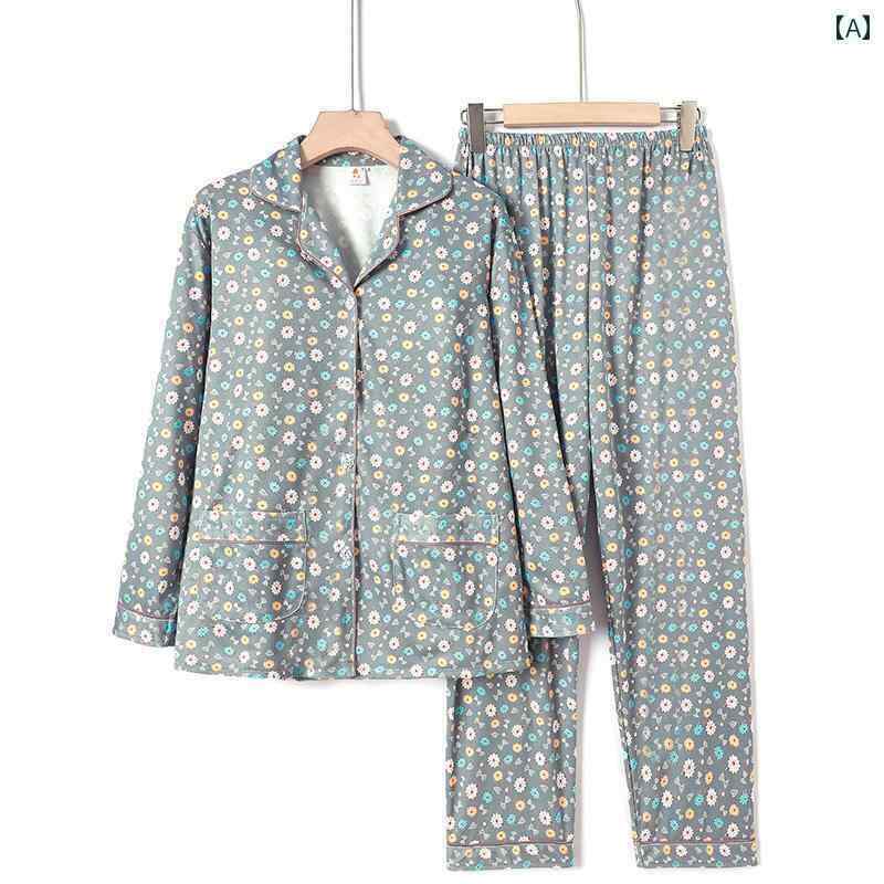 ルームウェア 部屋着 レディース 長袖 婦人 ミセス 高齢者 夏 パジャマ 家庭 服 セット 薄手 コットンシルク カーディガン グリーン ピンク ブルー