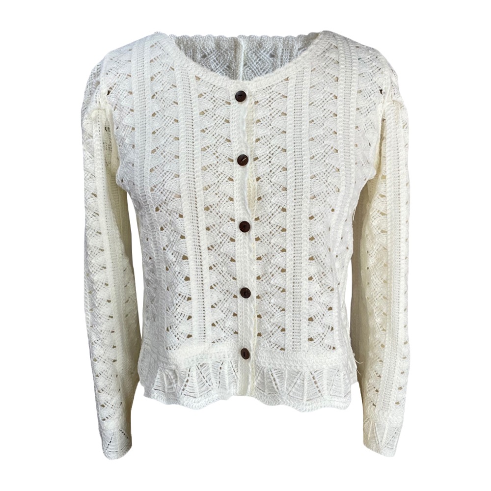 Feminine Mesh Cardigan _ WhiteBeige