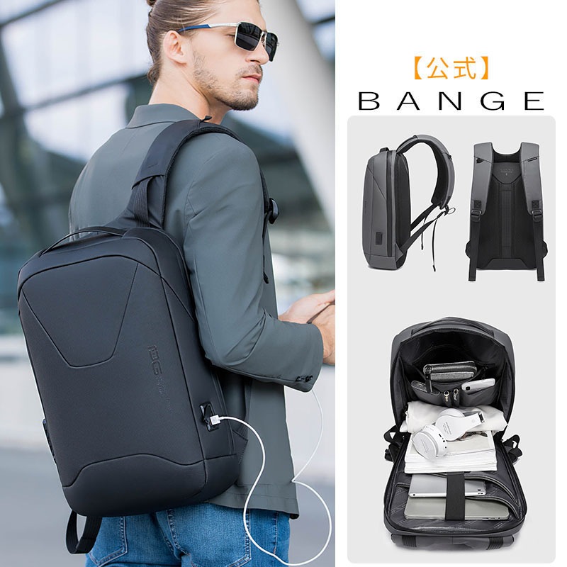 BANGE2024【拡張可能な大容量/軽量/防水】 ビジネスリュック16インチPCバッグ快適な旅行