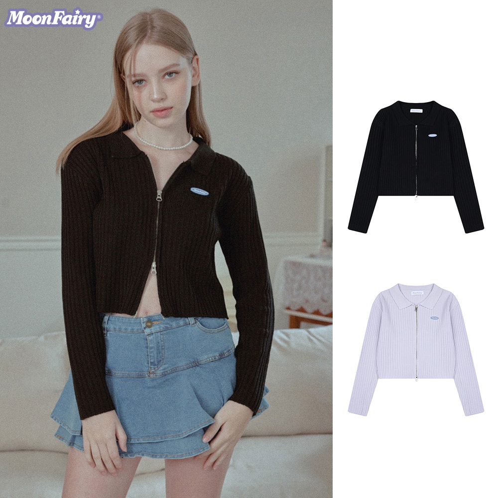 MF BELLO TWO WAY ZIPUP COLLAR CARDIGAN-2 COLOR