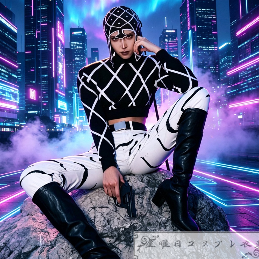 在庫品 ジョジョの奇妙な冒険 Guido Mista グイードミスタ 帽子 ズボン ベルト 帽子 コスプレ衣装 コスチューム