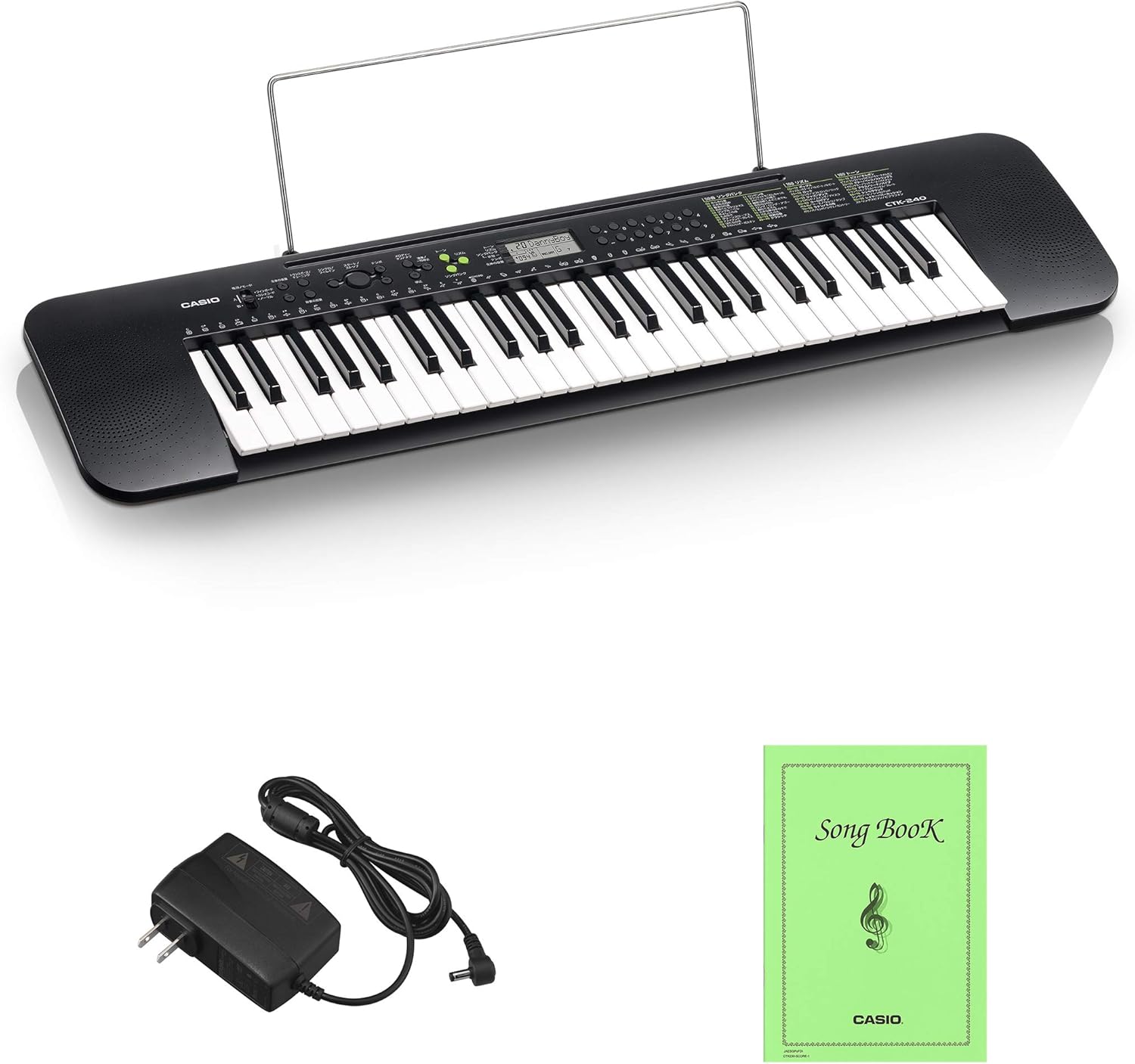 カシオ（CASIO）電子キーボード Casiotone CTK-240 スリム＆コンパクト 49鍵盤 100音色 100リズム AC電源と乾電池の2電源対応 見やすい液晶画面