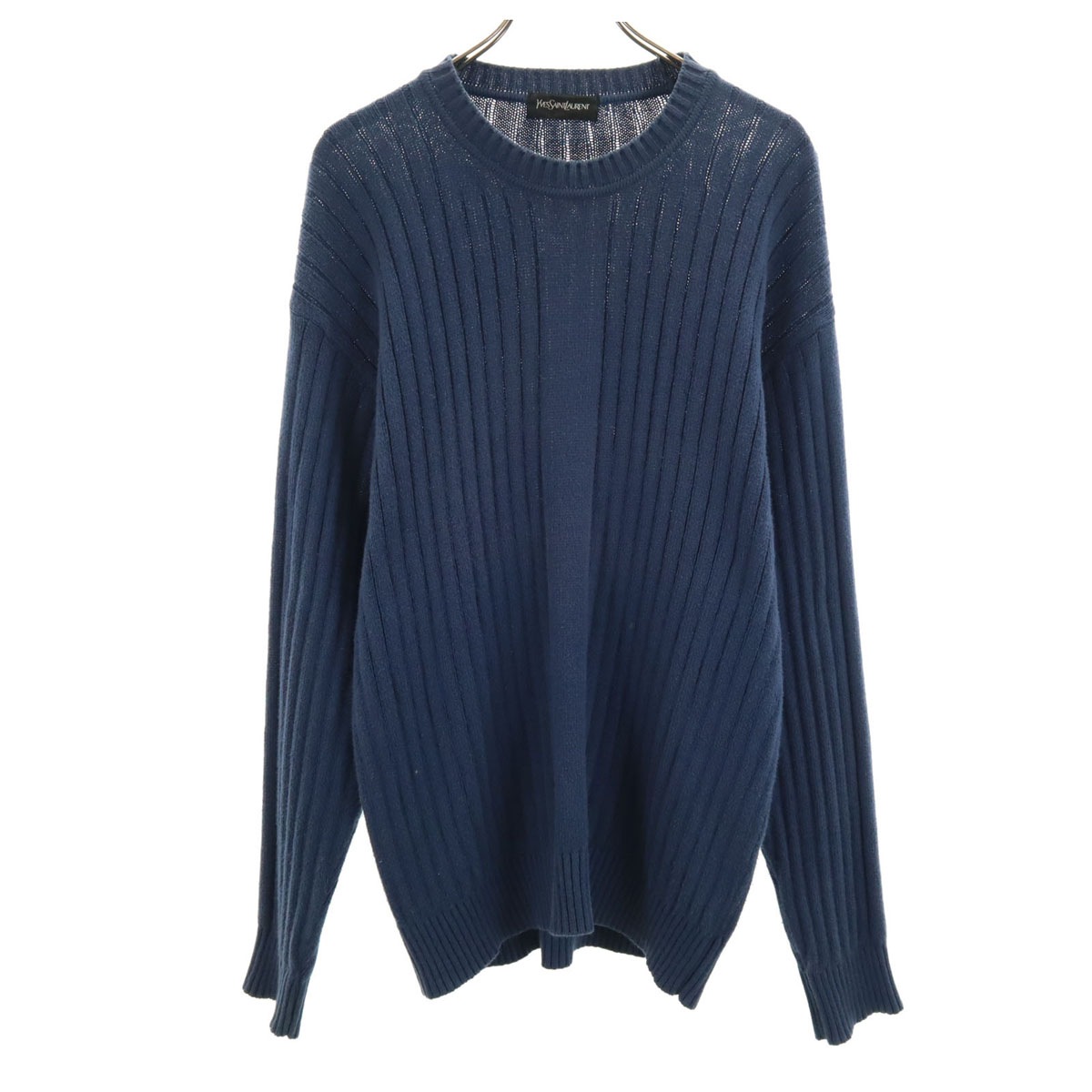 90s 日本製 シルクブレンド オールド 長袖 セーター LA ブルー ニット メンズ 古着