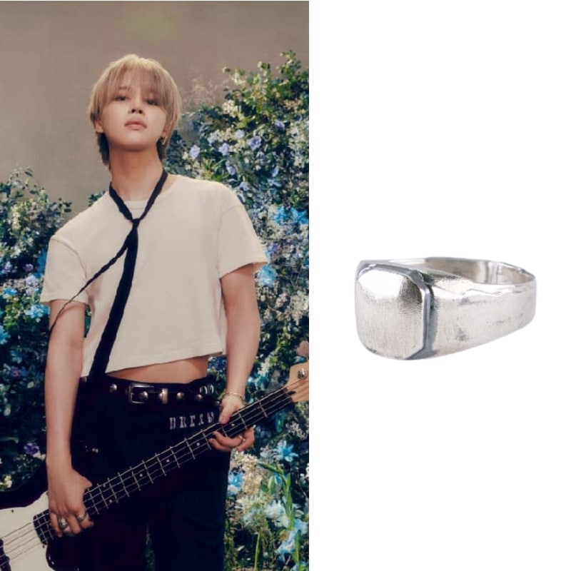 【BTS ジミン着用】【当店特典付き】HR231R Eシルバーリング　シルバー指輪
