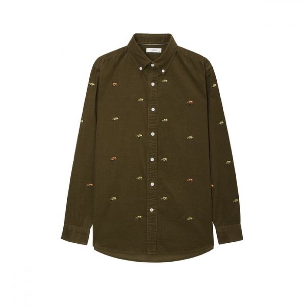 [ヘッジス] 24FW カーキコーデュロイオールオーバーシャツ HZSH4D507K2