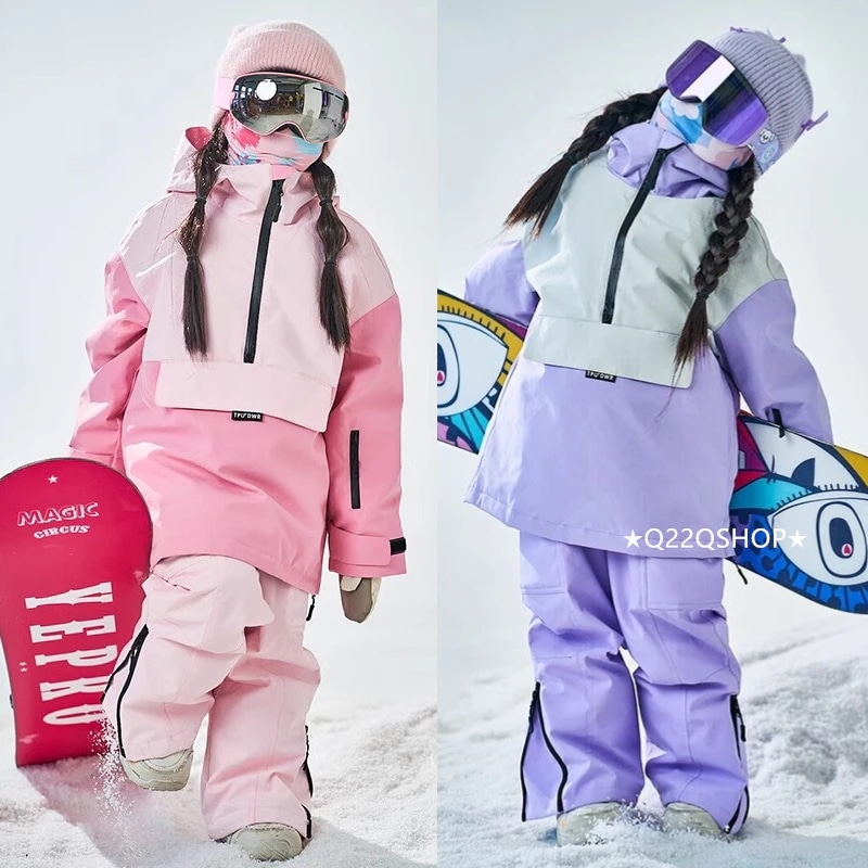 スノボウェア 2025 上下セット キッズ 子供 ベビー服 ジャケット アウター ピンク オーバーオール つなぎパンツ ズボン スノーボードウェア スキーウェア 防寒着韓国風 女の子 男の子 こども