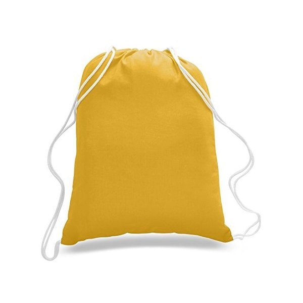 (36 Pack) Set of 36 Durable Cotton Drawstring Tote Bags (Gold) 並行輸入品