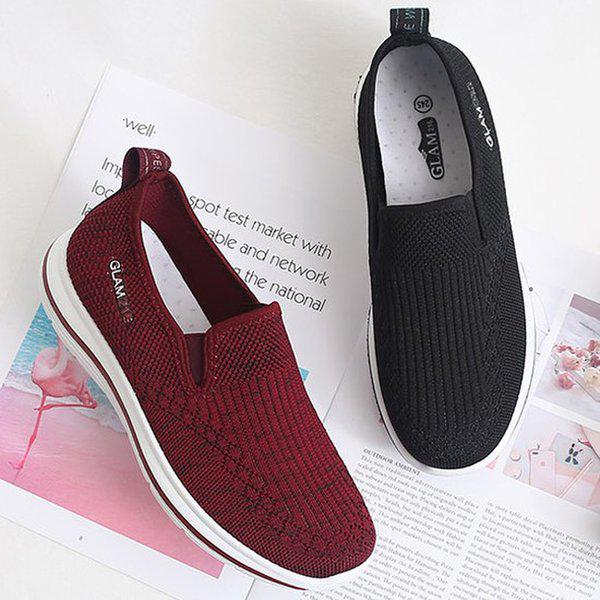 [シューズ] ニットスパン 女性 レディース スリッポン スニーカー スニーカー 3cm/2color sjkc-s371