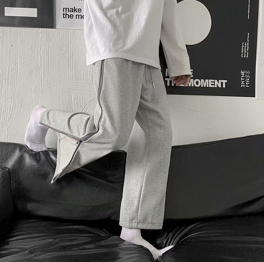 ボトムス パンツ ズボン 部屋着 ルームウェア ワイドパンツ ジャージスウェット　パンツ ゆったりゆる ファスナー シンプル カジュアル ラフ 無地 春 夏 秋 冬 オールシーズン pa0019