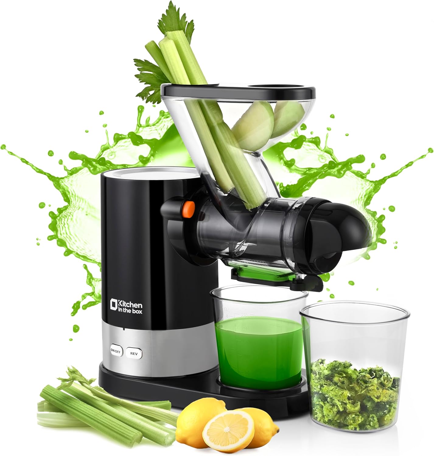 スロージューサー BPAフリー 低速 コールドプレスジューサー 静音 洗いやすい ミキサー 高い搾汁率 取り付け簡単 搾りカス分離 フルーツ 野菜