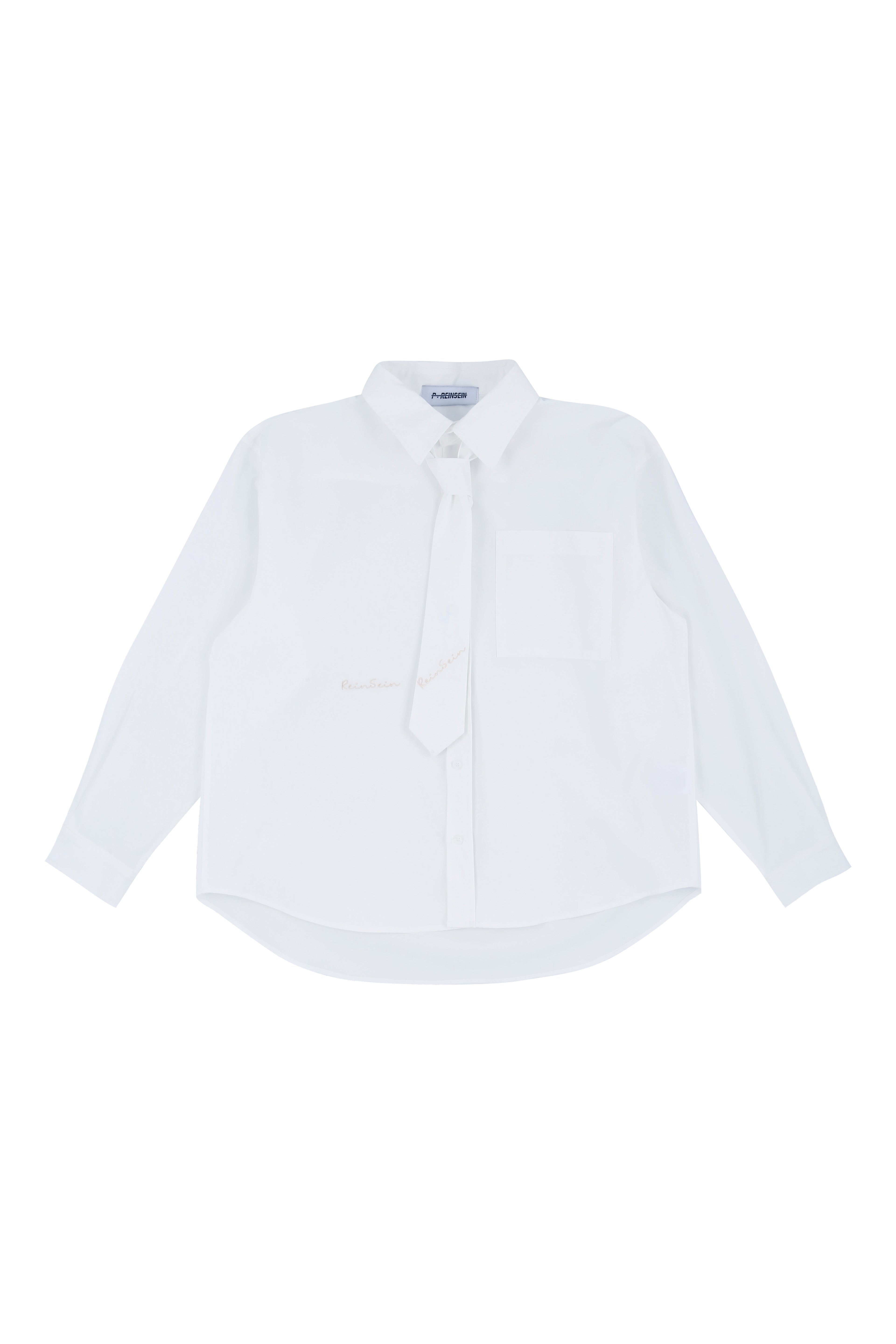 화이트 오버핏 셔츠 & 넥타이 세트