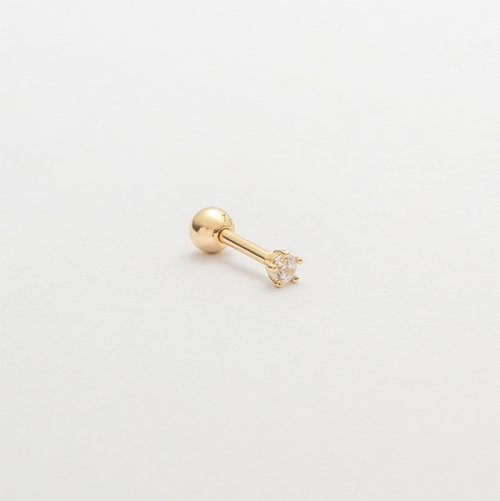 LUNNE 14k 2mm 5プロングミニキューピアス (14Kゴールド) (バーの厚さ 1mm) #PIB09