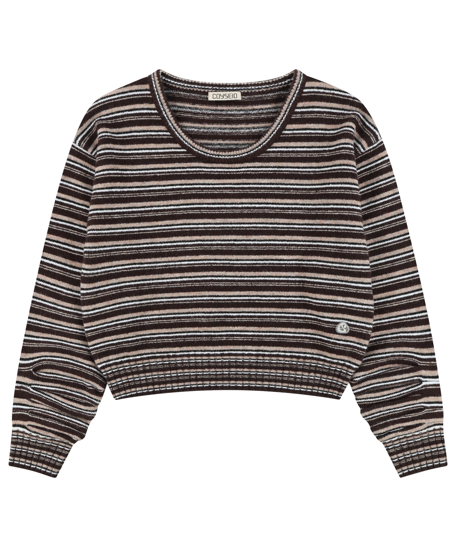 【COYSEIO】 COY STRIPE KNIT : BROWN