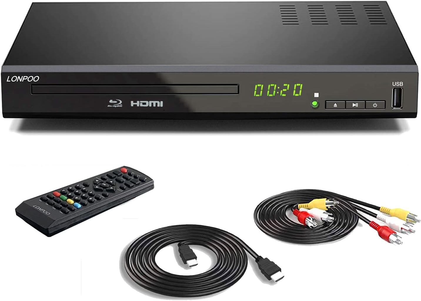 ブルーレイプレーヤー フルHD1080p DVDプレーヤー CPRM再生可能 HDMI/同軸/AV出力 高速起動 PAL/NTSC対応 USB/外付けHDD対応 Blu-rayリージョンA/1 AV/