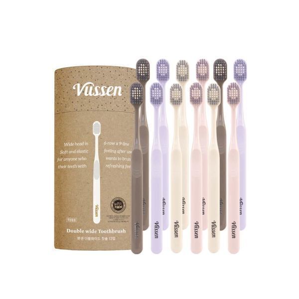 オステム ビューセン ダブルワイド 歯ブラシ 12本入り パステル＋クールガーグ 100ml (贈呈品なくなり次第贈呈終了)