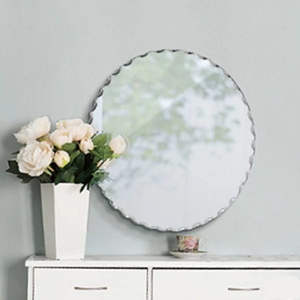 壁掛け 鏡 ウォールミラー ノンフレーム 円形 ミラー 丸型 壁掛けミラー かがみ カガミ おしゃれ 飛散防止 フレームなし 丸い 壁 玄関 洗面所 リビング トイレ 壁面 姿見