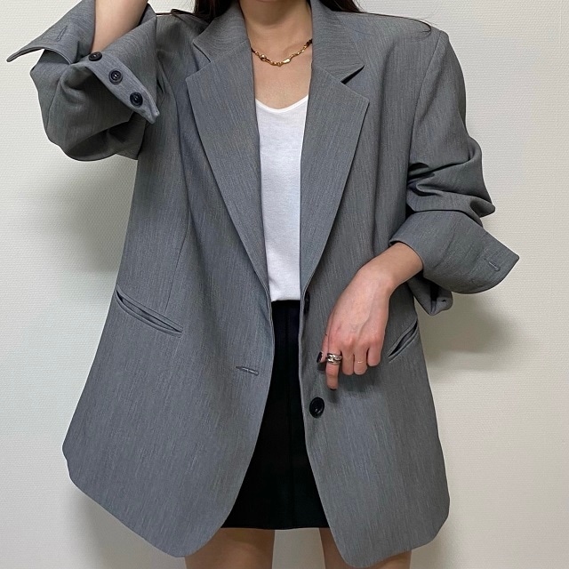 (高クオリティ フィット保障) 国産 オーバーフィット ツーボタン ルーズ ダディジャケット (2color)