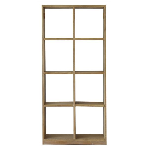 シェルフ 収納ラック [4x2段] ナチュラル 木製 パイン材 スリム 収納家具 オープンラック ローゼル 組立品