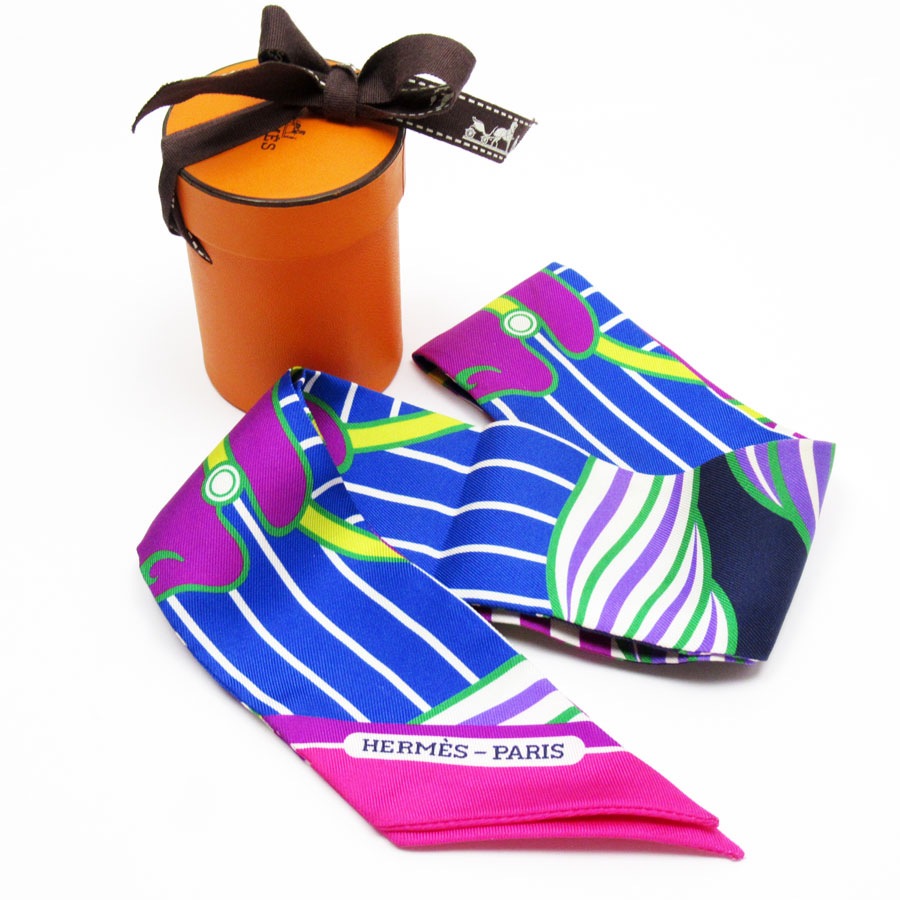 エルメス HERMES スカーフ ツイリー シルク マルチカラー レディース t19355a