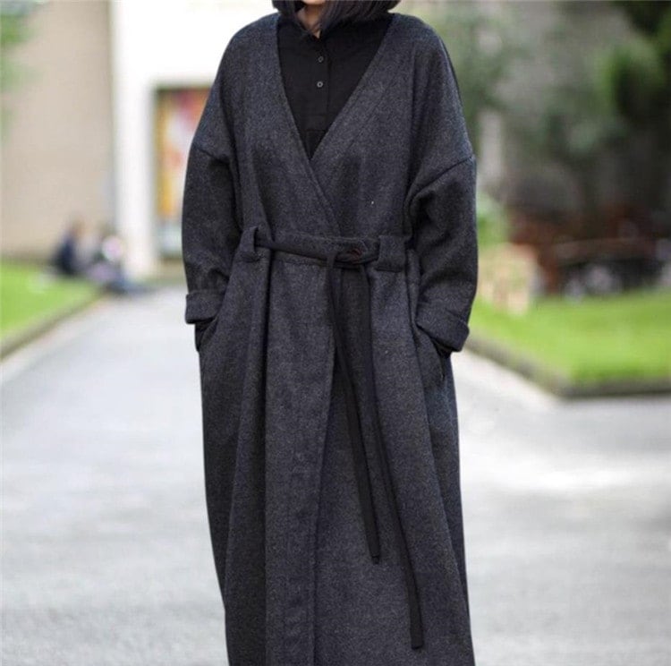 冬 ゆったり ウールコート 中長セクション カーディガン 暖かい 厚手 コート レディース