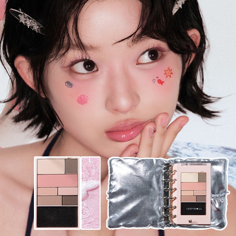 手帳アイシャドウパレット 2種類 アイパレット 多機能カラーパレット アイシャドウ+チーク+ハイライト +シェーディング+涙袋+パール+ アイライン
