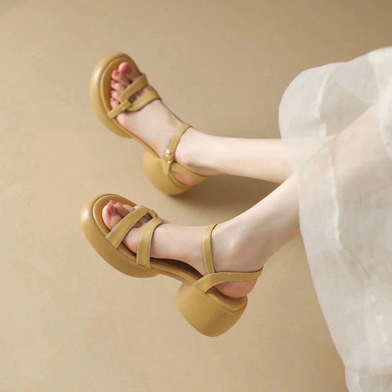 【20点セット】本日限り太いヒールとハイヒールのレディー厚底ローマサンダル