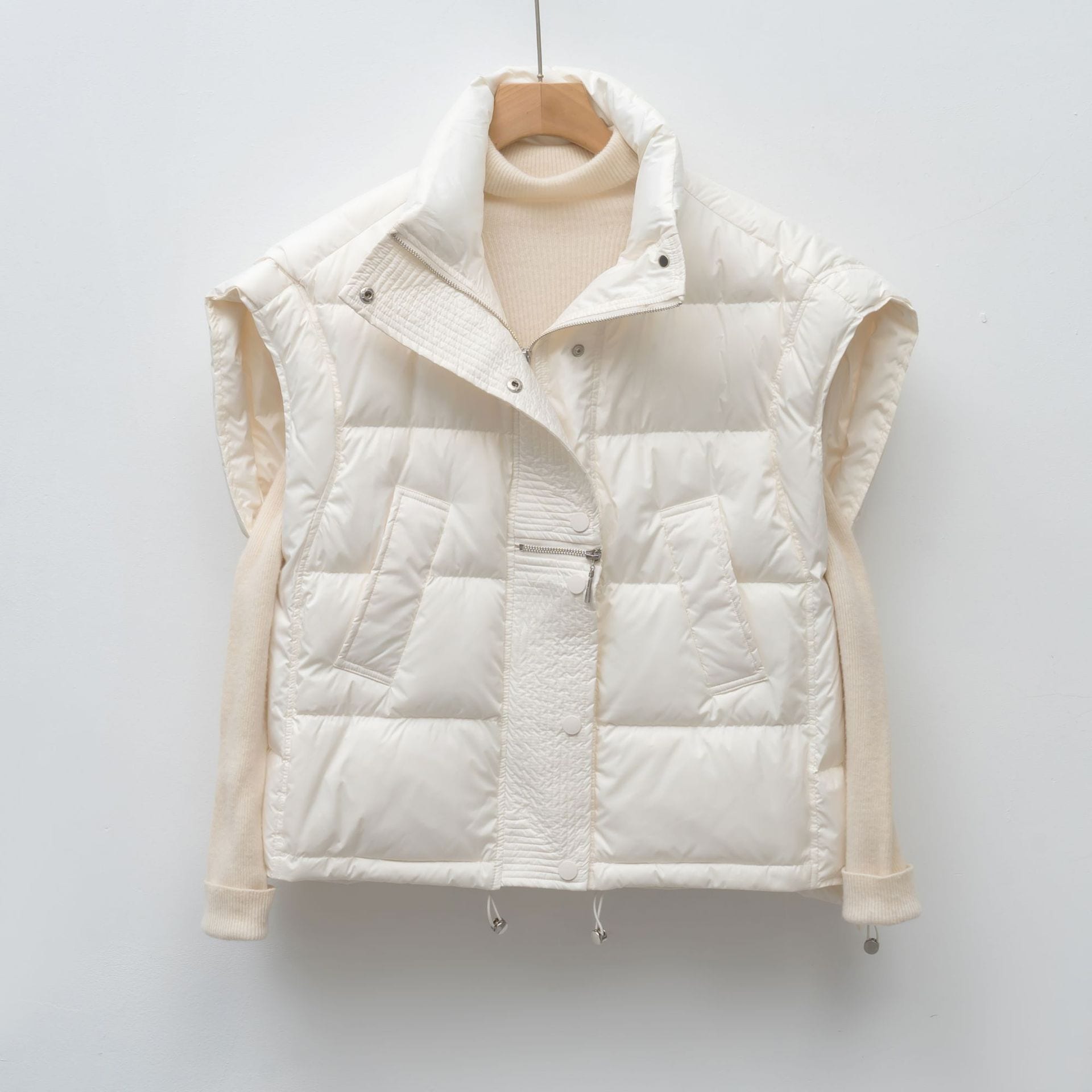 （急速出荷）ハルモニチョッキ レディース スタンドカラー ダウンベスト 厚手 防寒