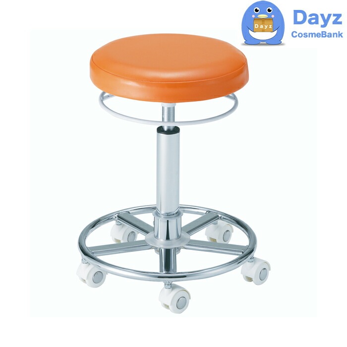 スターカッティングチェア ホワイトキャスター　オレンジ　　カットチェアー 椅子 定番品　　キャンセル返品不可商品